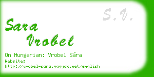 sara vrobel business card